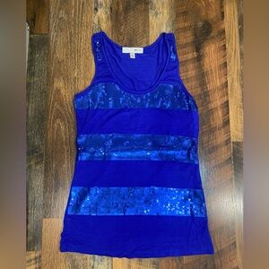 Haani Royal Blue Sequin Tank Top size small